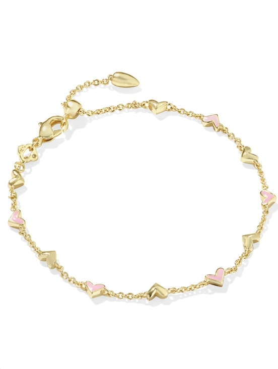Kendra Scott Jewelry - KENDRA SCOTT Haven Gold Delicate Chain Bracelet in Pink Enamel $70 MSRP